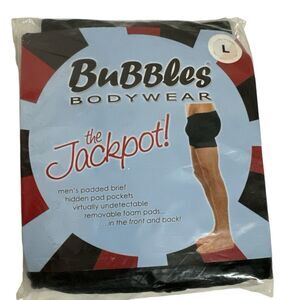 Bubbles Body wear Men’s The Jackpot Boxer Brief Black Sz L Padded Front Back